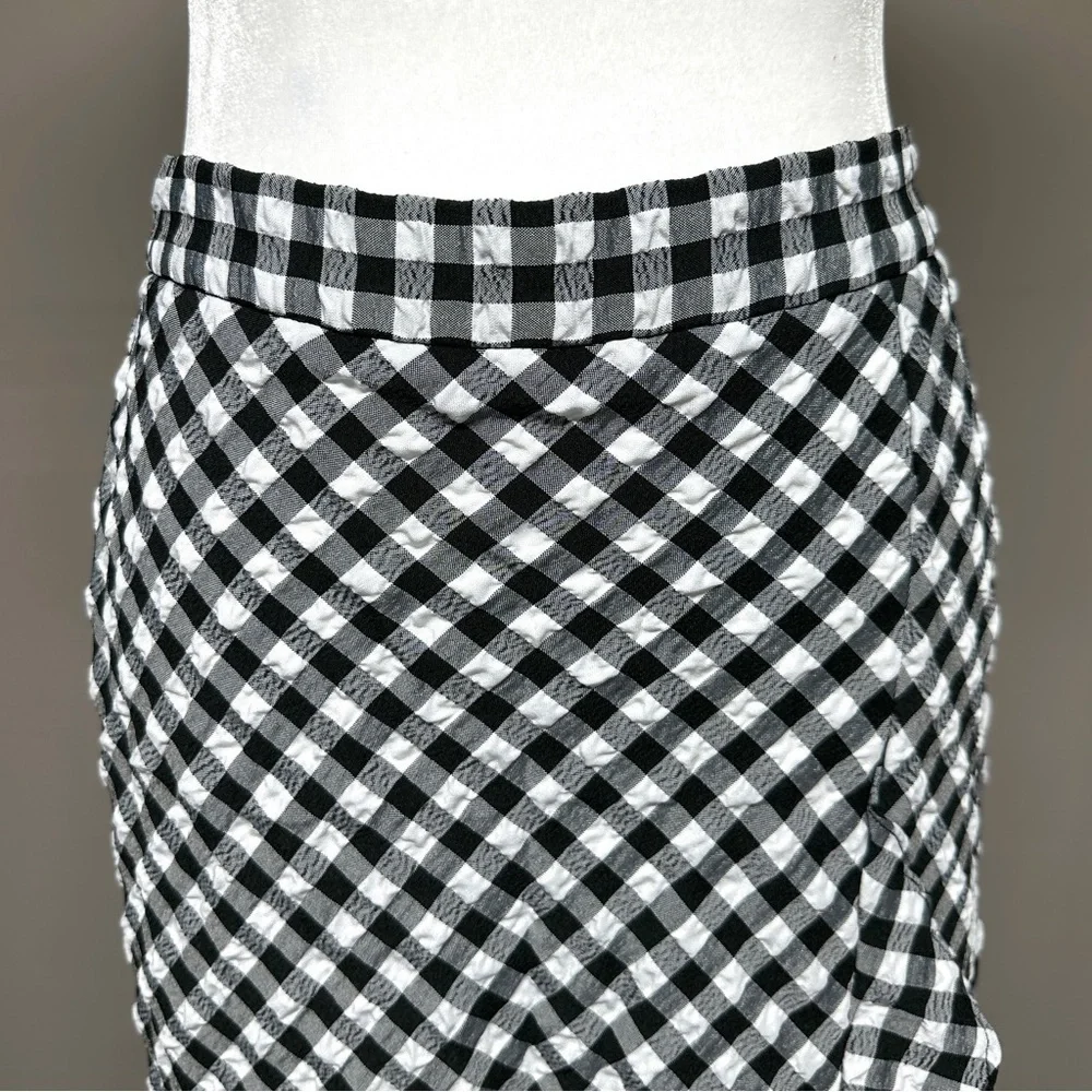 Maison D’Amelie Gingham Plaid Ruffle Skirt Seersucker Lightweight Women’s size 2 - Picture 4 of 11